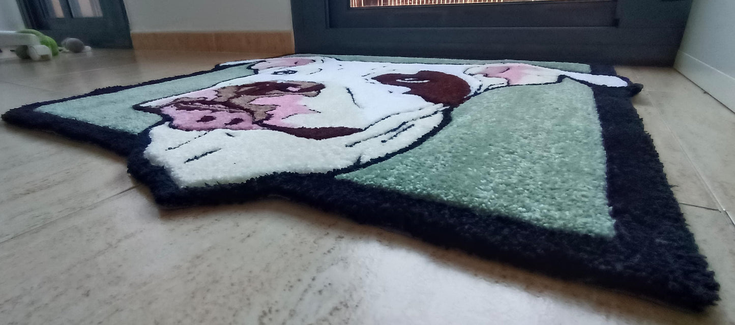 Personalized dog rug with background