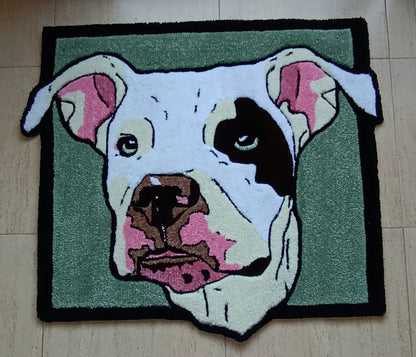 Personalized dog rug with background