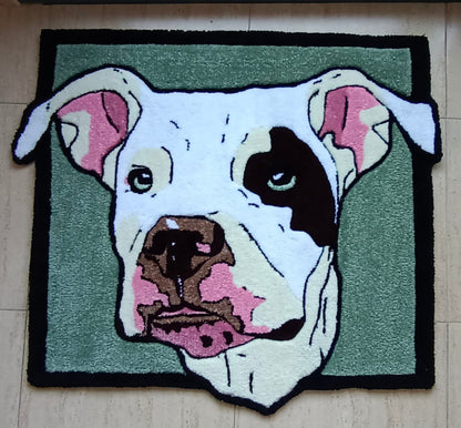 Personalized dog rug with background